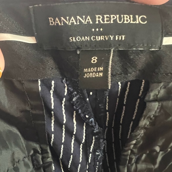 Banana Republic Sloan Curvy Fit Navy and White Trouser Pants - Picture 5 of 7